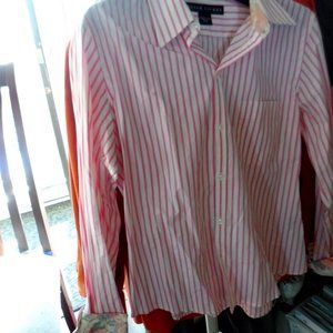 RALPH LAUREN PIN STRIPED PINK SHIRT LADIES 10-12